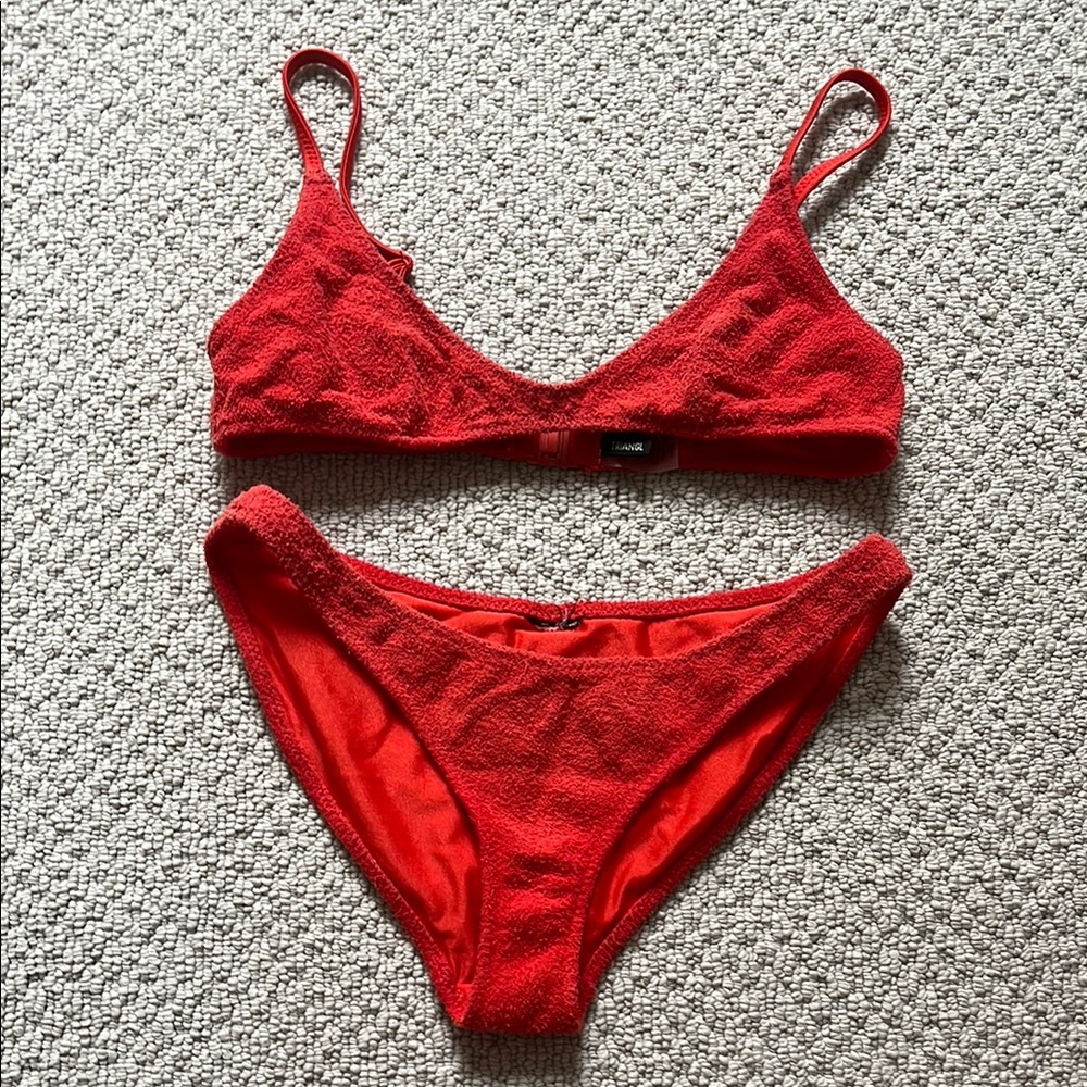 Red triangle bikini